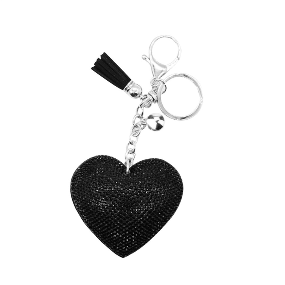 RHINESTONE HEART KeyChain Backpack PURSE Tag